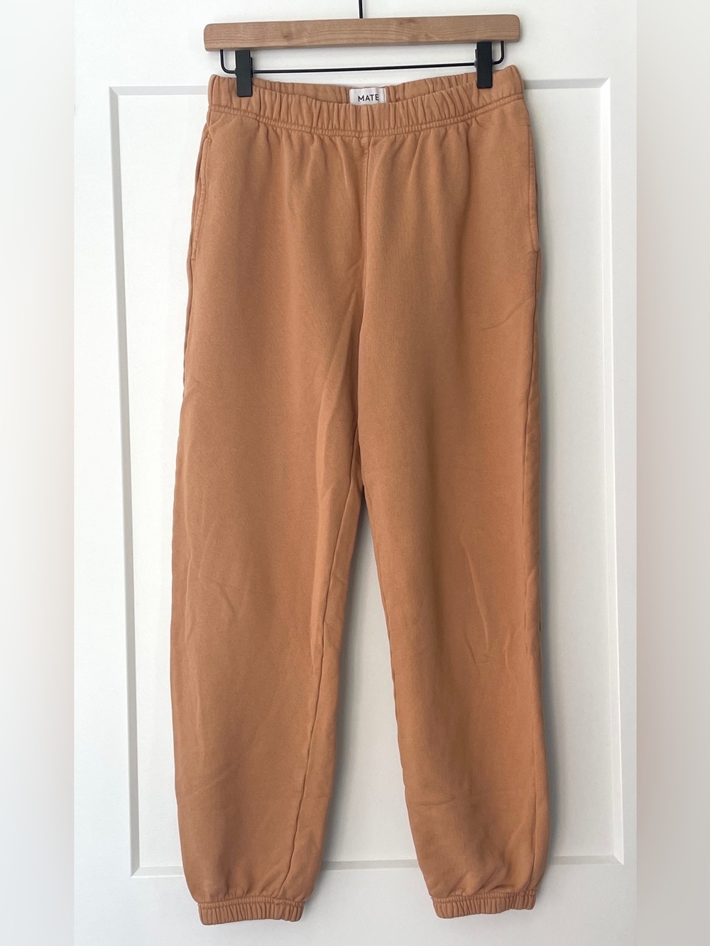 MATE the Label Organic Cotton Terry Joggers Small Dune Camel Tan